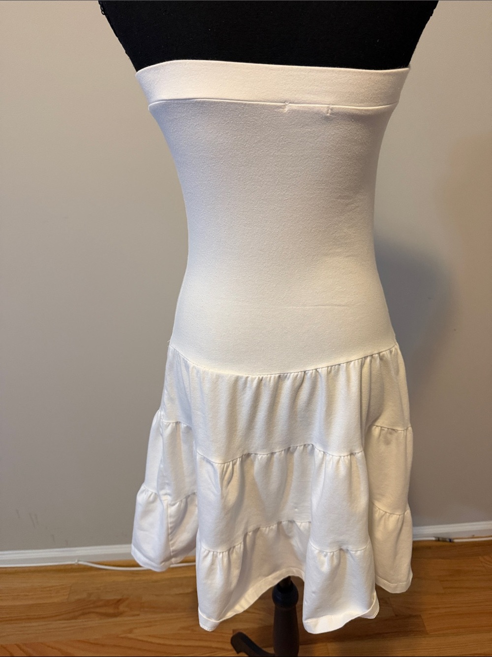 Strapless White Tiered Sundress